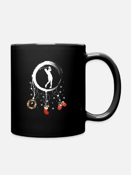 Golferin Weihnachten Weihnachtstraumfänger - Tasse einfarbig - Schwarz