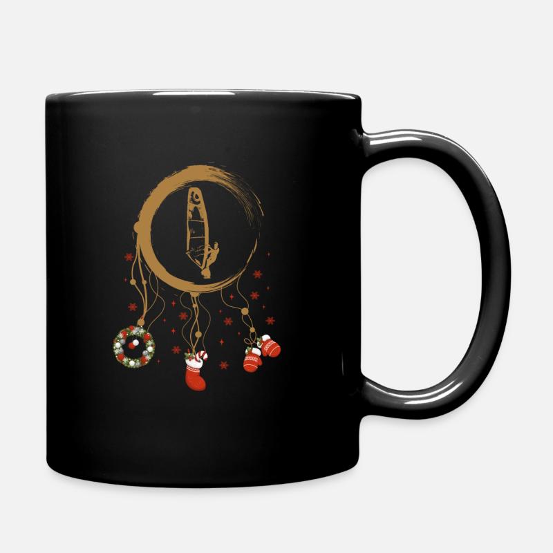 Windsurfen Weihnachten Weihnachtstraumfänger - Tasse einfarbig - Schwarz