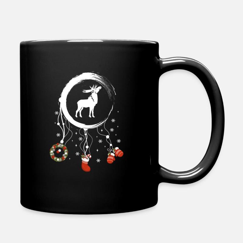 Elch Weihnachten Weihnachtstraumfänger - Tasse einfarbig - Schwarz