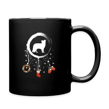 Border Collie Weihnachten Weihnachtstraumfänger - Tasse einfarbig - Schwarz - Rechts