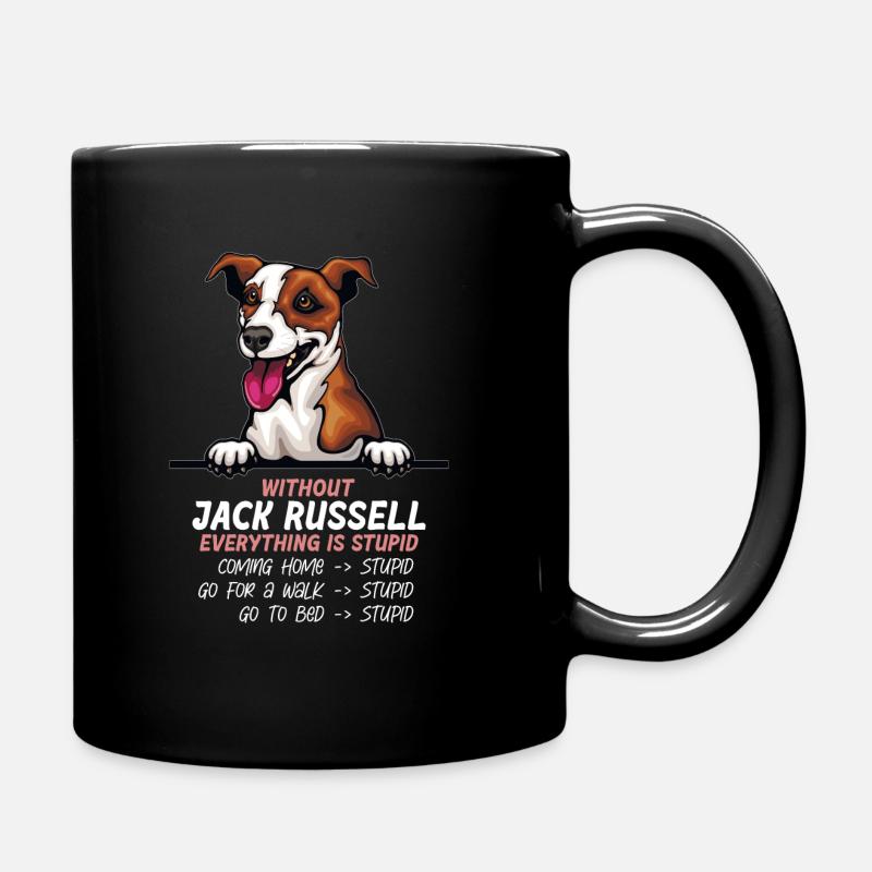 Ohne Jack Russell ist alles doof - Tasse einfarbig - Schwarz