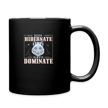 Motivational Epic Wolf Instinct For A Hardwork - Full Colour Mug - black - Right