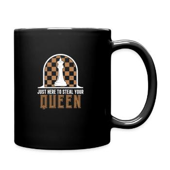 Königin stiehlt ein Schachspiel Hobby für - Tasse einfarbig - Schwarz - Rechts