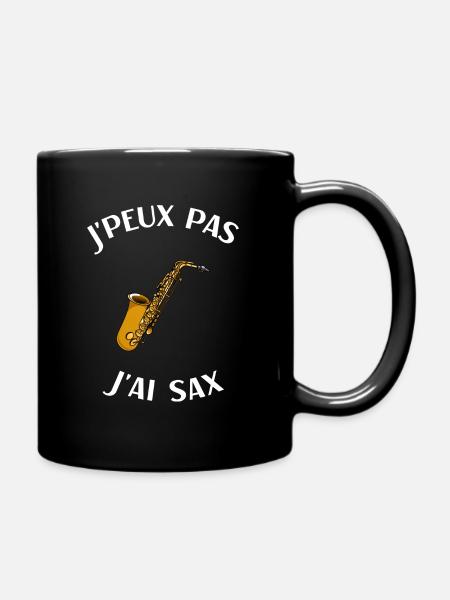 Saxophone humour saxophoniste homme femme - Mug uni - noir