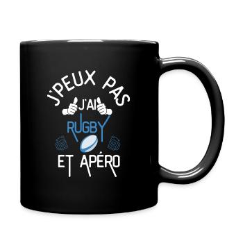 J Peux Pas J Ai Rugby et Apéro - Mug uni - noir - Droite