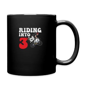 Riding Into 3 BMX Racing Bike 3 Year Old 3rd - Full Colour Mug - black - Right