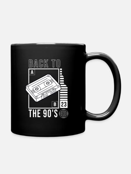 Retro 90s Back To The 90's - Full Colour Mug - black