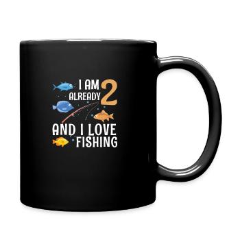 J'ai déjà 2 ans et j'aime la pêche 2 ans 2ème - Mug uni - noir - Droite