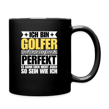 Perfekter Golfer - Tasse einfarbig - Schwarz - Rechts