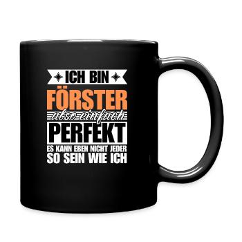 Perfekter Förster - Tasse einfarbig - Schwarz - Rechts