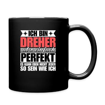 Perfekter Dreher - Tasse einfarbig - Schwarz - Rechts