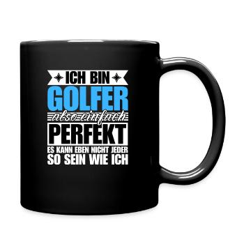 Perfekter Golfer - Tasse einfarbig - Schwarz - Rechts