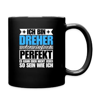 Perfekter Dreher - Tasse einfarbig - Schwarz - Rechts