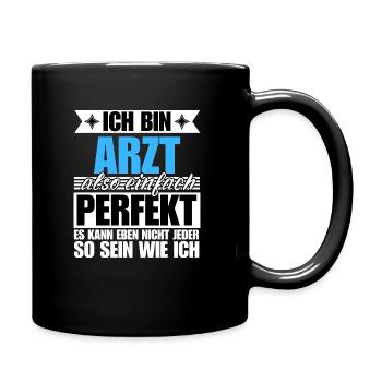 Perfekter Arzt - Tasse einfarbig - Schwarz - Rechts