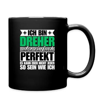 Perfekter Dreher - Tasse einfarbig - Schwarz - Rechts