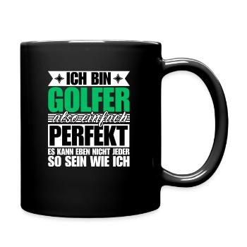 Perfekter Golfer - Tasse einfarbig - Schwarz - Rechts