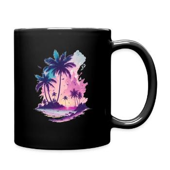 Palm Beach Sunset - Tasse einfarbig - Schwarz - Rechts