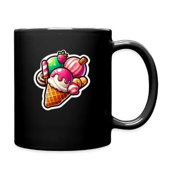 Eis Lecker - Tasse einfarbig - Schwarz - Rechts