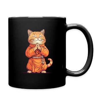 Monk Kitten - Full Colour Mug - black - Right
