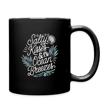 Salty Kisses | Strand & Ozeanliebhaber - Tasse einfarbig - Schwarz - Rechts