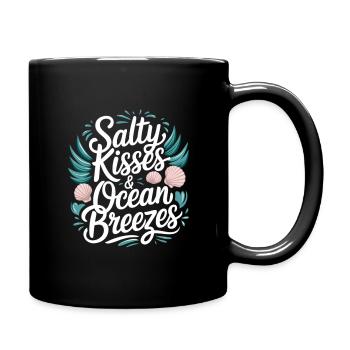 Salty Kisses | Meeresbrise & Strandgefühl - Tasse einfarbig - Schwarz - Rechts
