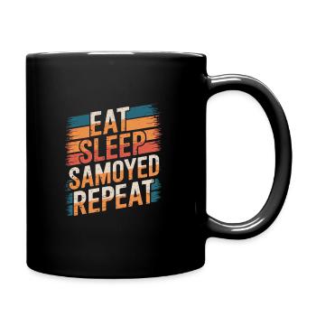 Manger. Dormir. Samoyède. Répéter. - Mug uni - noir - Droite