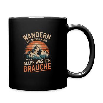 Wandern mit meinem Hund Camping Outdoor - Tasse einfarbig - Schwarz - Rechts