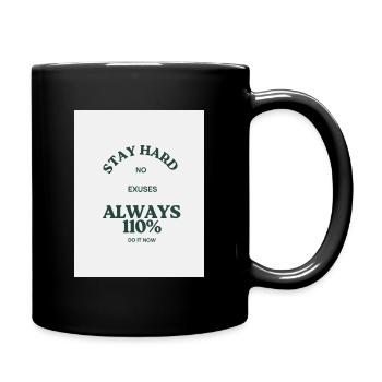 Devise 110 % fitness - Mug uni - noir - Droite