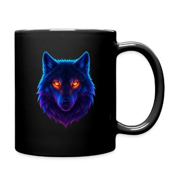 Les yeux aurores du loup néon - Mug uni - noir - Droite