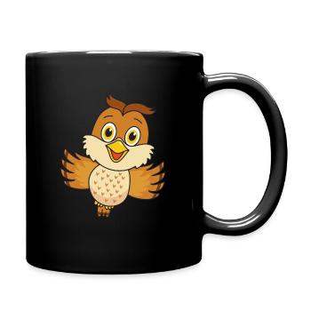 Eule - Tasse einfarbig - Schwarz - Rechts