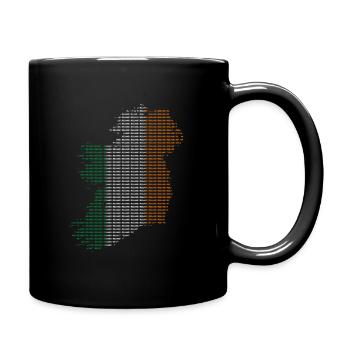 Ireland Flag Country outline Dublin Ire EU IRL - Full Colour Mug - black - Right