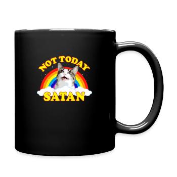 NOT TODAY SATAN! - Roger the Cat, Death Metal Rain - Full Colour Mug - black - Right