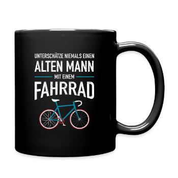 Alter Mann Mit Fahrrad - Radfahrer Radsport Biker - Full Colour Mug - black - Right