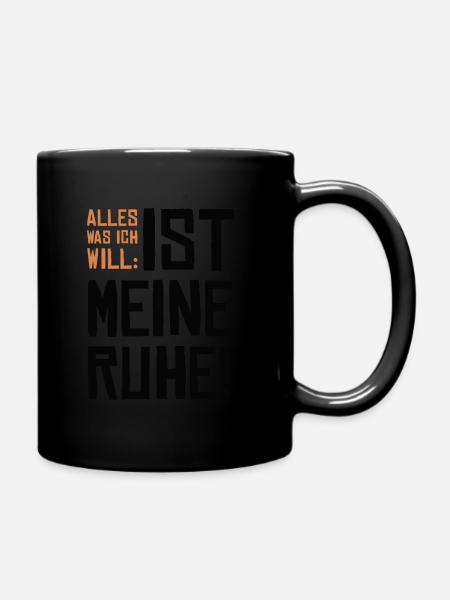 Ruhe.Silentium.Konzentration Arbeitsstelle Werkst - Tasse einfarbig - Schwarz