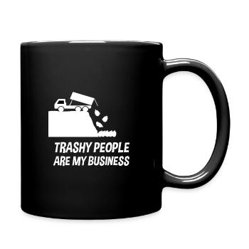 Garbage disposal garbage man saying joke gift idea - Full Colour Mug - black - Right
