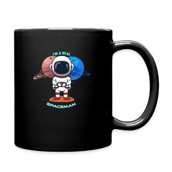 Ich bin ein echter Spaceman - I'm a real Spaceman - Full Colour Mug - black - Right