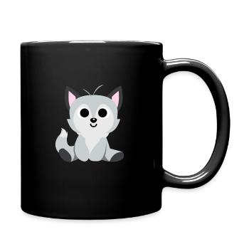 Wolf Husky Puppy Wolf Young Wolf Baby Baby Wolf - Full Colour Mug - black - Right