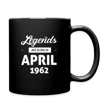 LEGENDS ARE BORN IN APRIL 1962 - Full Colour Mug - black - Right
