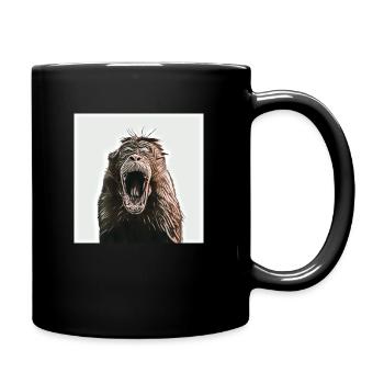 Affenschrei - Tasse einfarbig - Schwarz - Rechts