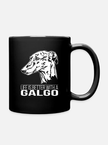 GALGO la vie est meilleur chien disant chien Wilsigns - Mug uni - noir