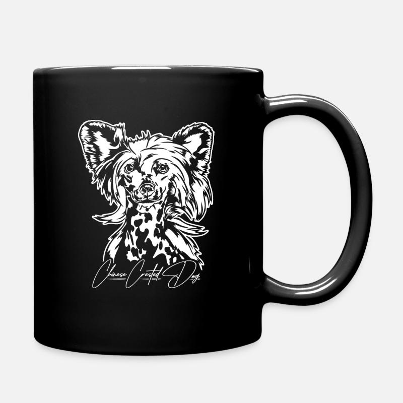 CHINESE CRESTED DOG hairless Hunde Hund Wilsigns - Tasse einfarbig - Schwarz