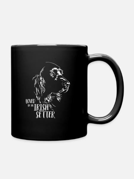 Loved by an Irish Setter Hundespruch Wilsigns - Tasse einfarbig - Schwarz