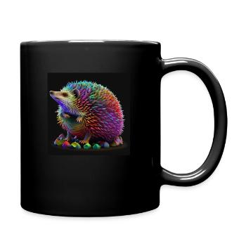 Coloured hedgehog, unique design - Full Colour Mug - black - Right