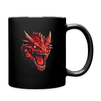 Drache mystisch Lindwurm Monster Ungeheuer Biest - Tasse einfarbig - Schwarz - Rechts