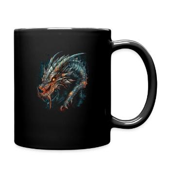 Drache mystisch Lindwurm Monster Ungeheuer Biest - Tasse einfarbig - Schwarz - Rechts