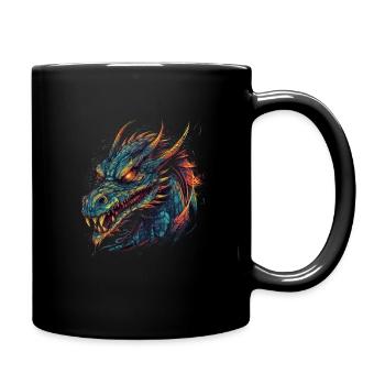 Dragon mystical Lindwurm Monster Monster Monster - Full Colour Mug - black - Right