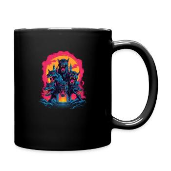 Dog Wolf Werewolf Cerberus Hellhound myth - Full Colour Mug - black - Right