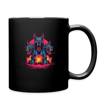 Dog Wolf Werewolf Cerberus Hellhound myth - Full Colour Mug - black - Right