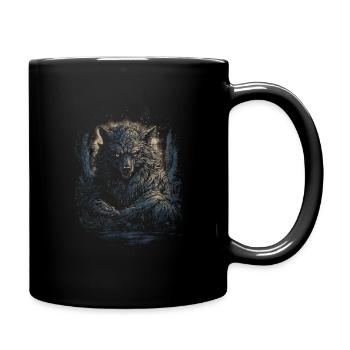 Dog Wolf Werewolf Cerberus Hellhound myth - Full Colour Mug - black - Right