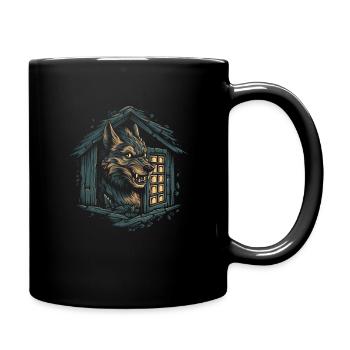 Hund Wolf Werwolf Cerberus Höllenhund mythos - Tasse einfarbig - Schwarz - Rechts